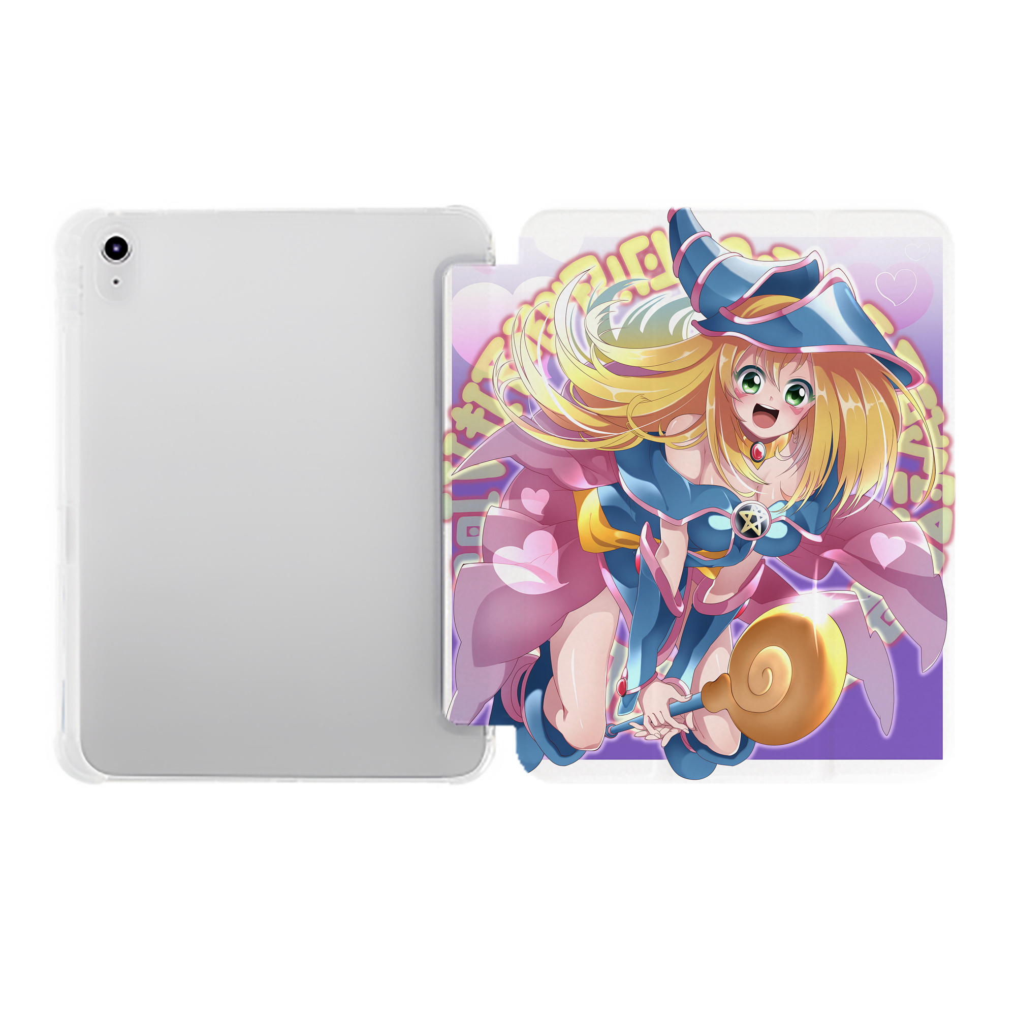 （画像用） 遊☆戯☆王 Yu-Gi-Oh! IPad ケース ペン収納付き 三つ折りスタンド PUレザー×シリコン 対応機種9.5/10.5/10.9インチ